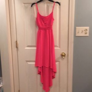 NO BOUNDARIES SPAGHETTI STRAP DRESS HOT PINK